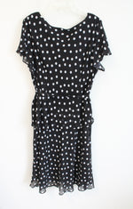 KSL Division Of Karin Stevens Vintage Black Polka Dot Chiffon Dress | 20W