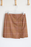 LOFT Brown Plaid Mini Skirt | 6