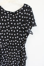 KSL Division Of Karin Stevens Vintage Black Polka Dot Chiffon Dress | 20W