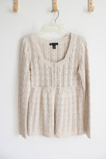 International Concepts Tan Crocheted Knit Cardigan | XL