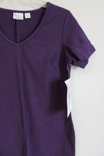 NEW Women With Control Purple Stretch Tee Dress | S