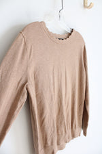 Banana Republic Tan Scalloped Neck Sweater | L