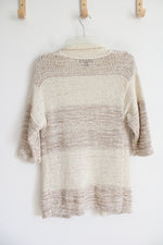 Banana Republic Cream & Brown Knit Cardigan | XS