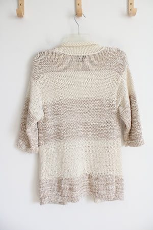 Banana Republic Cream & Brown Knit Cardigan | XS