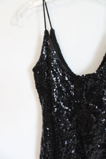 Mind Code Black Sequined Mini Dress | S