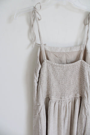 Abercrombie & Fitch Beige Linen Blend Dress | M