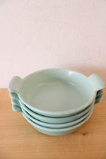 Prizer Ware Teal Handled Small Ceramic Set Of 4 Dishes