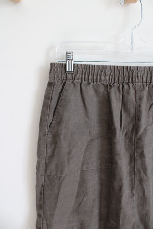 Garnet Hill Brown Linen Mini Skirt | 6