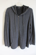 Bloomchic Full Zip Gray Sweater | XXL