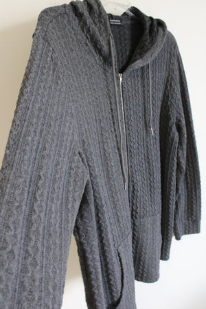 Bloomchic Full Zip Gray Sweater | XXL