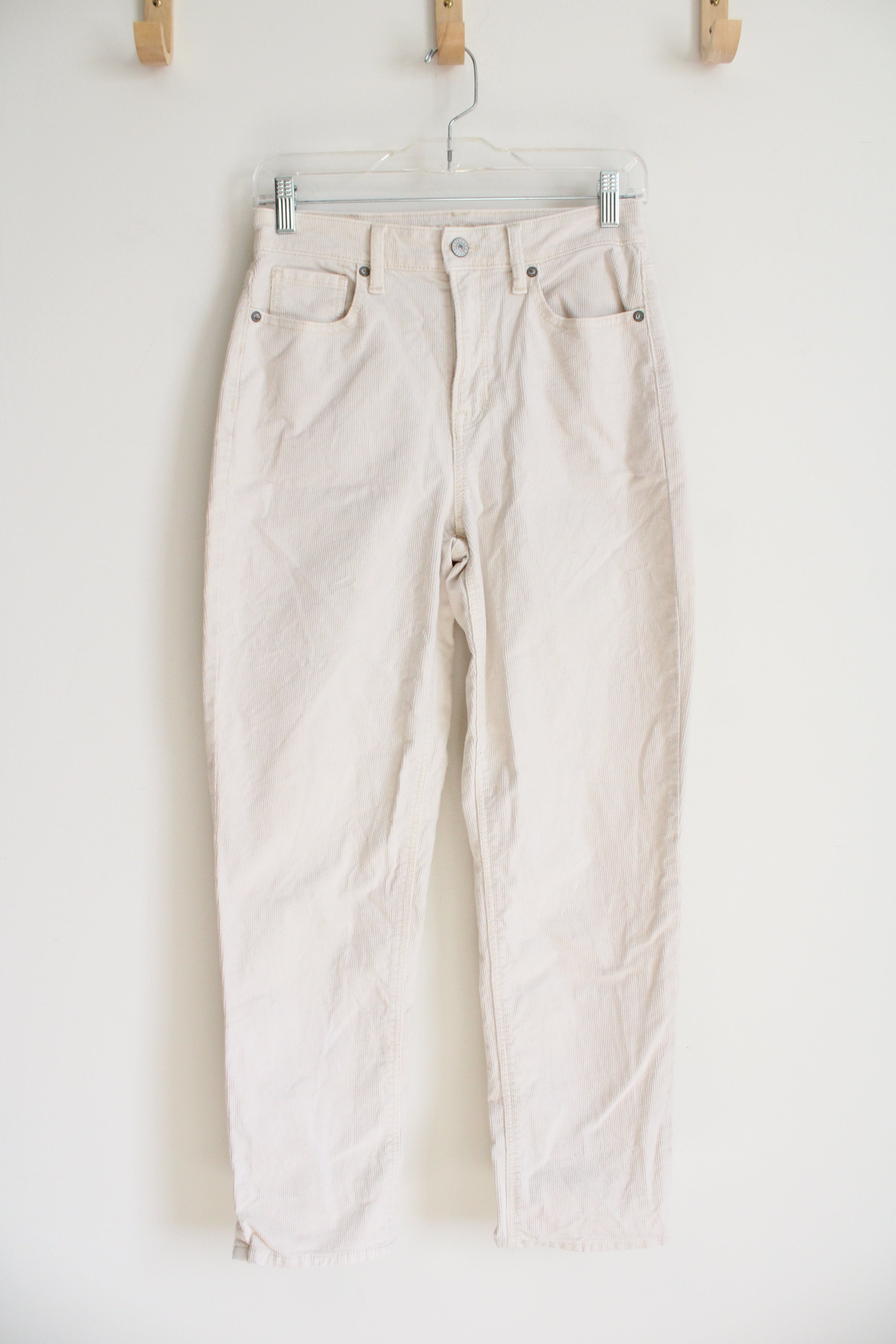 American Eagle Cream Corduroy Mom Straight Jeans 2 Jubilee Thrift