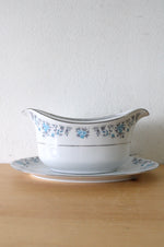 Lynns Helen Fine China Blue Floral Gravy Boat Dish