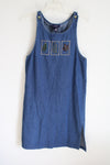 Original TY Wear Vintage Denim Fall Leaf Embroidered Dress | 14