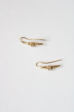 14K Yellow Gold Opal & Clear Stone Wave Earclimber Earrings