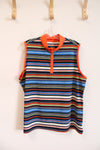 Ruby Rd. Multi-Colored Striped Quarter Buttoned Tank | XL