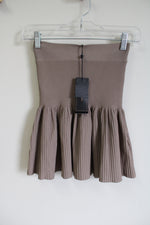 NEW BCBG Maxazria Gravel Tan Ribbed Stretch Mini Skirt | XS