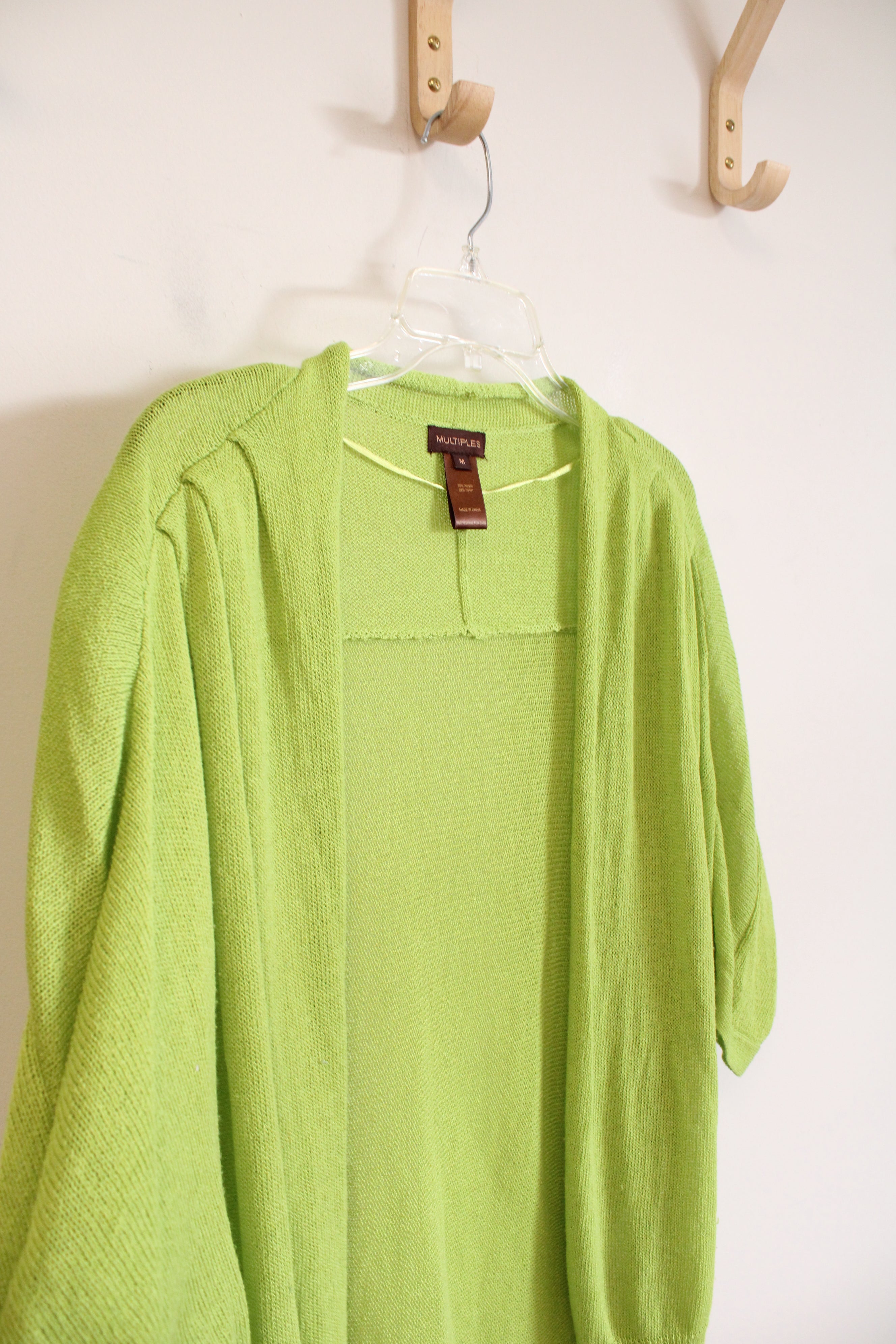 Multiples Lightweight Lime Green Cardigan | M