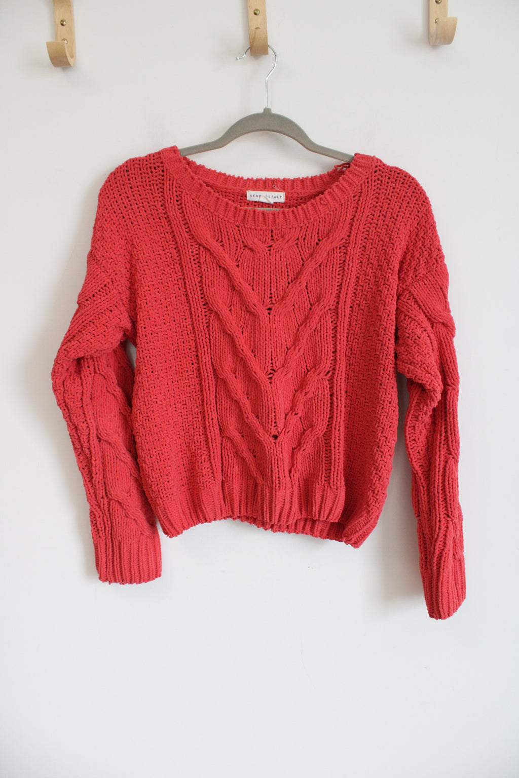 Aeropostale Coral Pink Knit Sweater | S