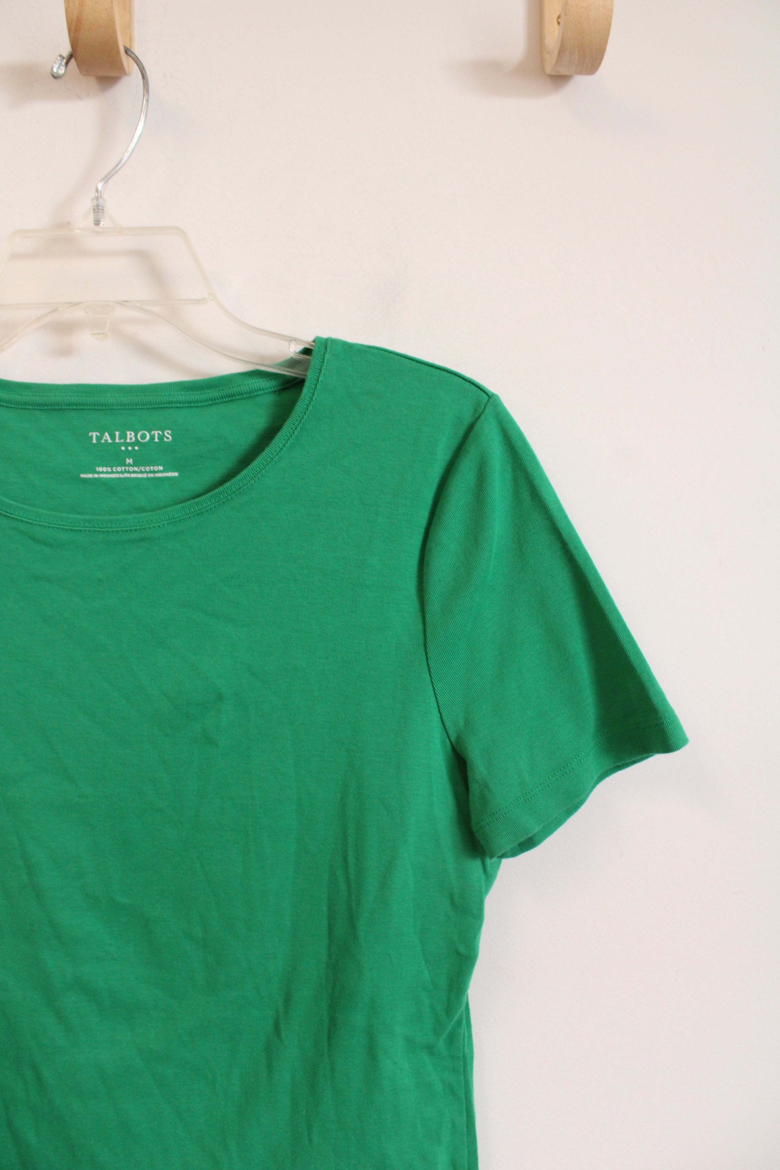 Talbots Solid Green Cotton Shirt | M