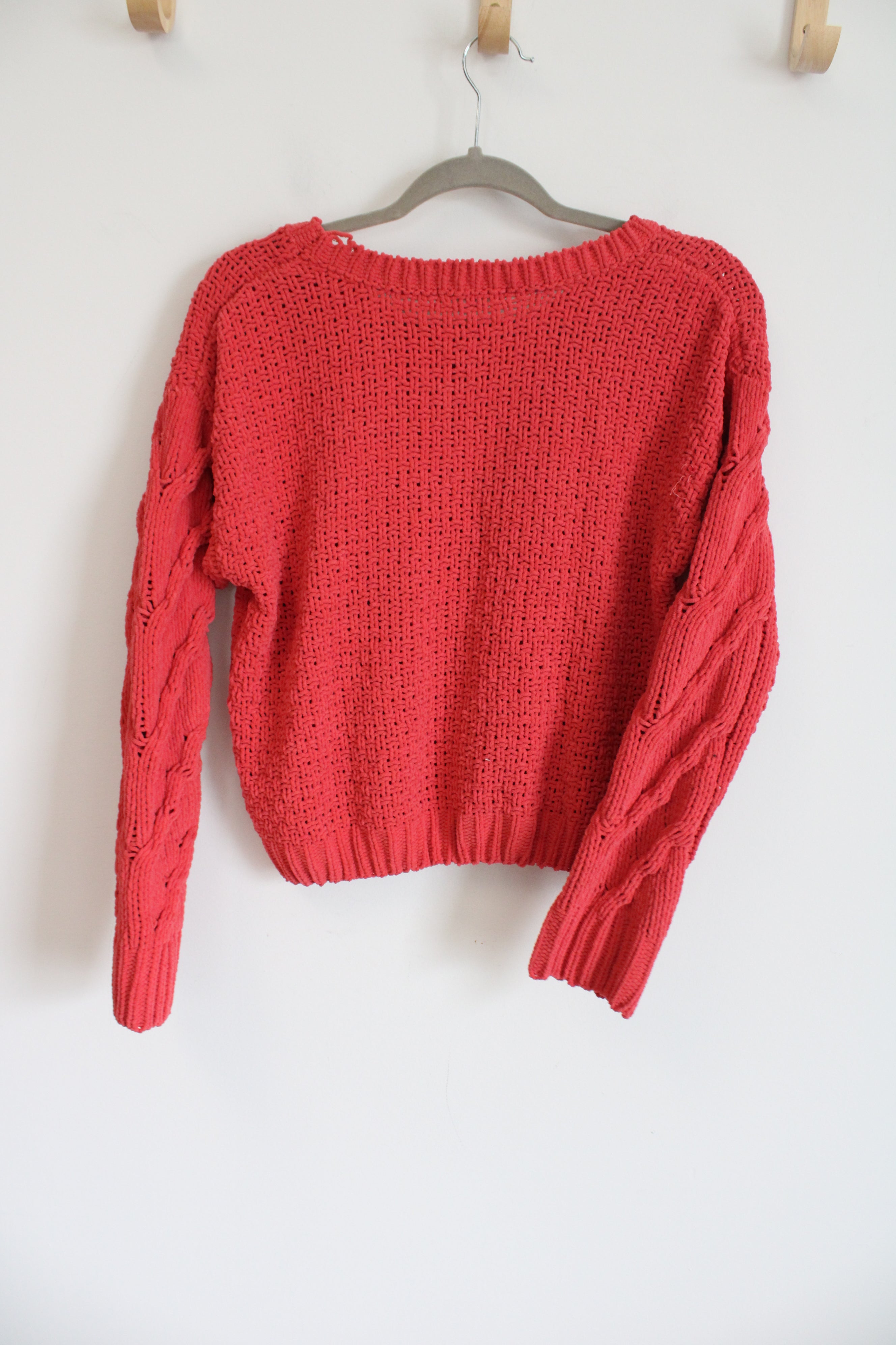 Aeropostale Coral Pink Knit Sweater | S