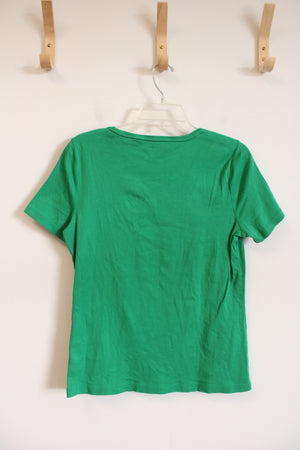 Talbots Solid Green Cotton Shirt | M