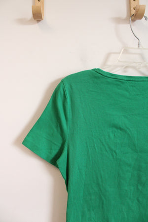 Talbots Solid Green Cotton Shirt | M