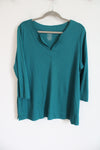 L.L. Bean Supima Cotton Teal Long Sleeved Shirt | 1X