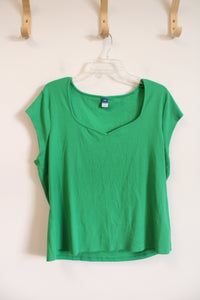 Old Navy Green Sweetheart Neckline Ribbed Top | XXL