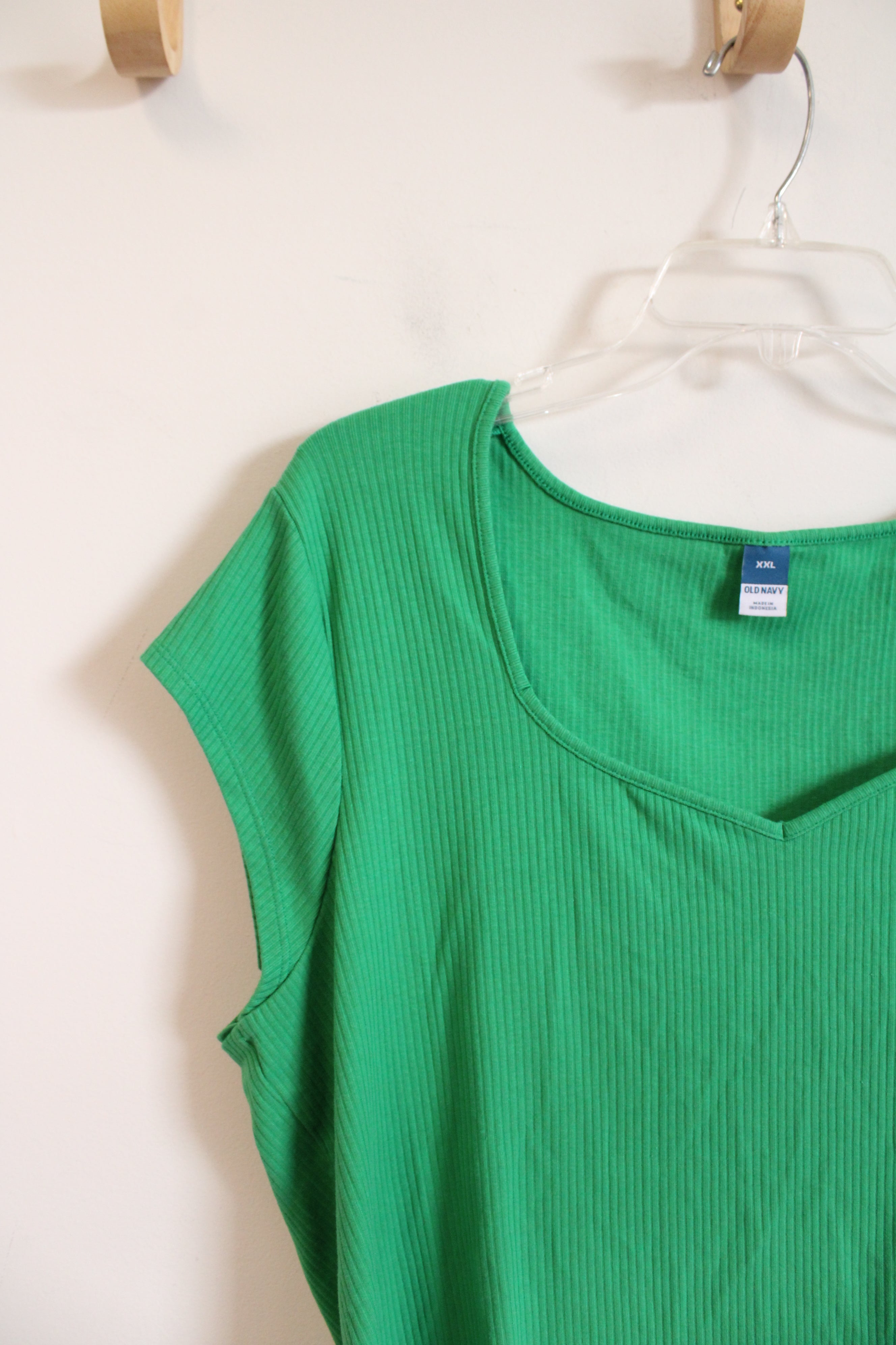 Old Navy Green Sweetheart Neckline Ribbed Top | XXL