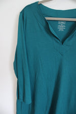 L.L. Bean Supima Cotton Teal Long Sleeved Shirt | 1X