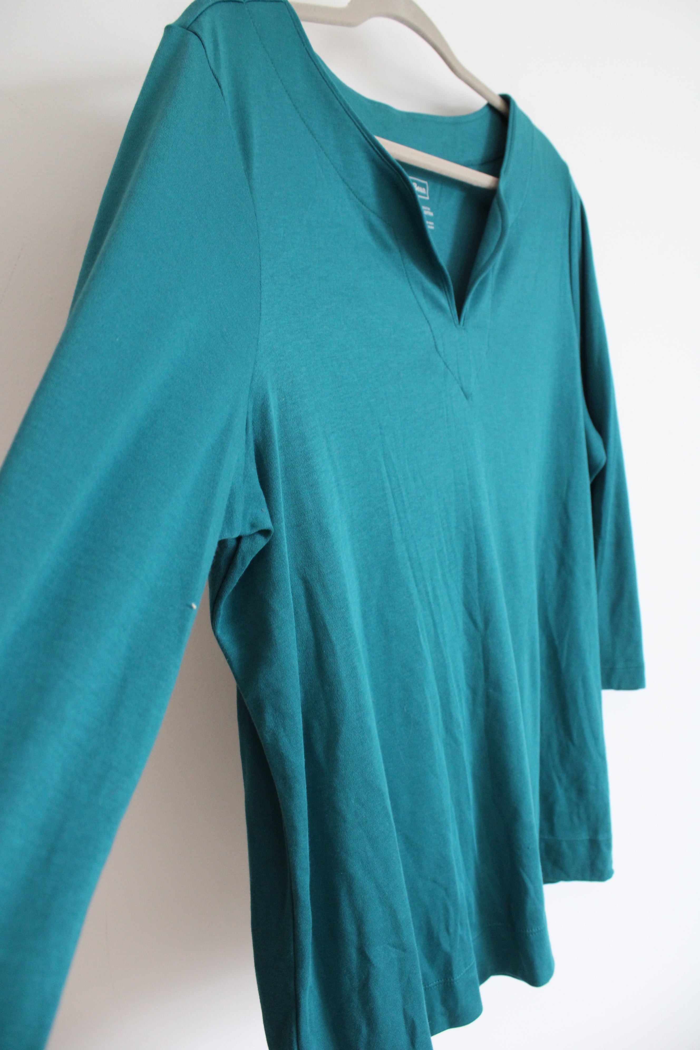 L.L. Bean Supima Cotton Teal Long Sleeved Shirt | 1X