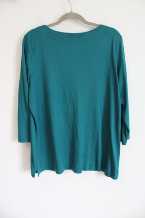 L.L. Bean Supima Cotton Teal Long Sleeved Shirt | 1X