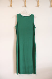 Pretty Garden Green Ribbed Midi Tank Dress | L