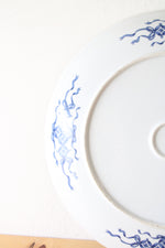 Orange Blue Floral China Serving Plate | 12"