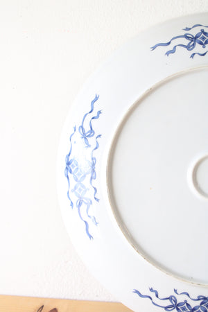 Orange Blue Floral China Serving Plate | 12"
