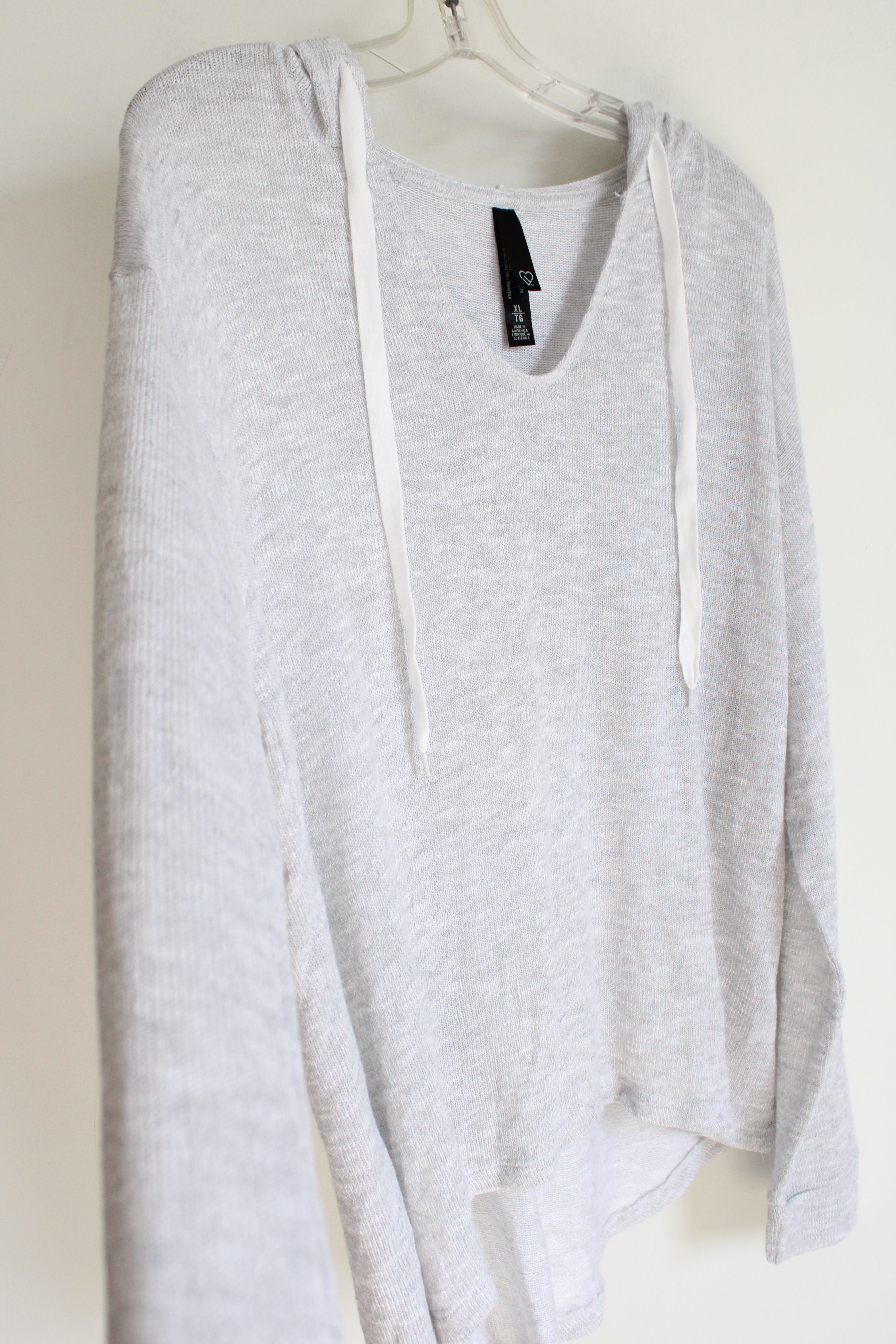 Live Love Dream Light Gray Knit Hoodie | XL