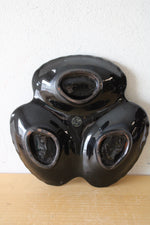 Vintage Black Japanese Ceramic Divided Dish