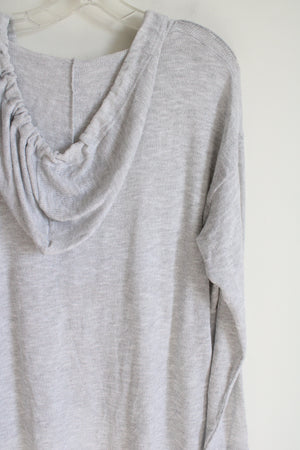 Live Love Dream Light Gray Knit Hoodie | XL