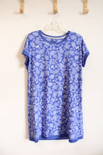 Muk Luks Blue & White Floral Sleepwear Top | M