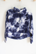 Old Navy Active Blue Crop Tie Dye Fleece Sweatshirt | M