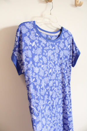 Muk Luks Blue & White Floral Sleepwear Top | M