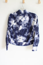 Old Navy Active Blue Crop Tie Dye Fleece Sweatshirt | M