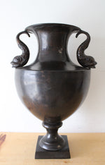 Heavy Solid Brass Made In India Fish Handle Large Urn Vase