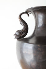 Heavy Solid Brass Made In India Fish Handle Large Urn Vase