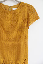 LOFT Mustard Yellow Lace Dress | XS