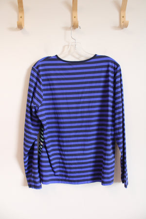 Lands' End Blue Striped Long Sleeved Top | XL (18)