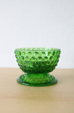 Kanawha Hand Crafted Glassware Dunbar, West Virginia Green Hobnail Glass Tea Candle Holder