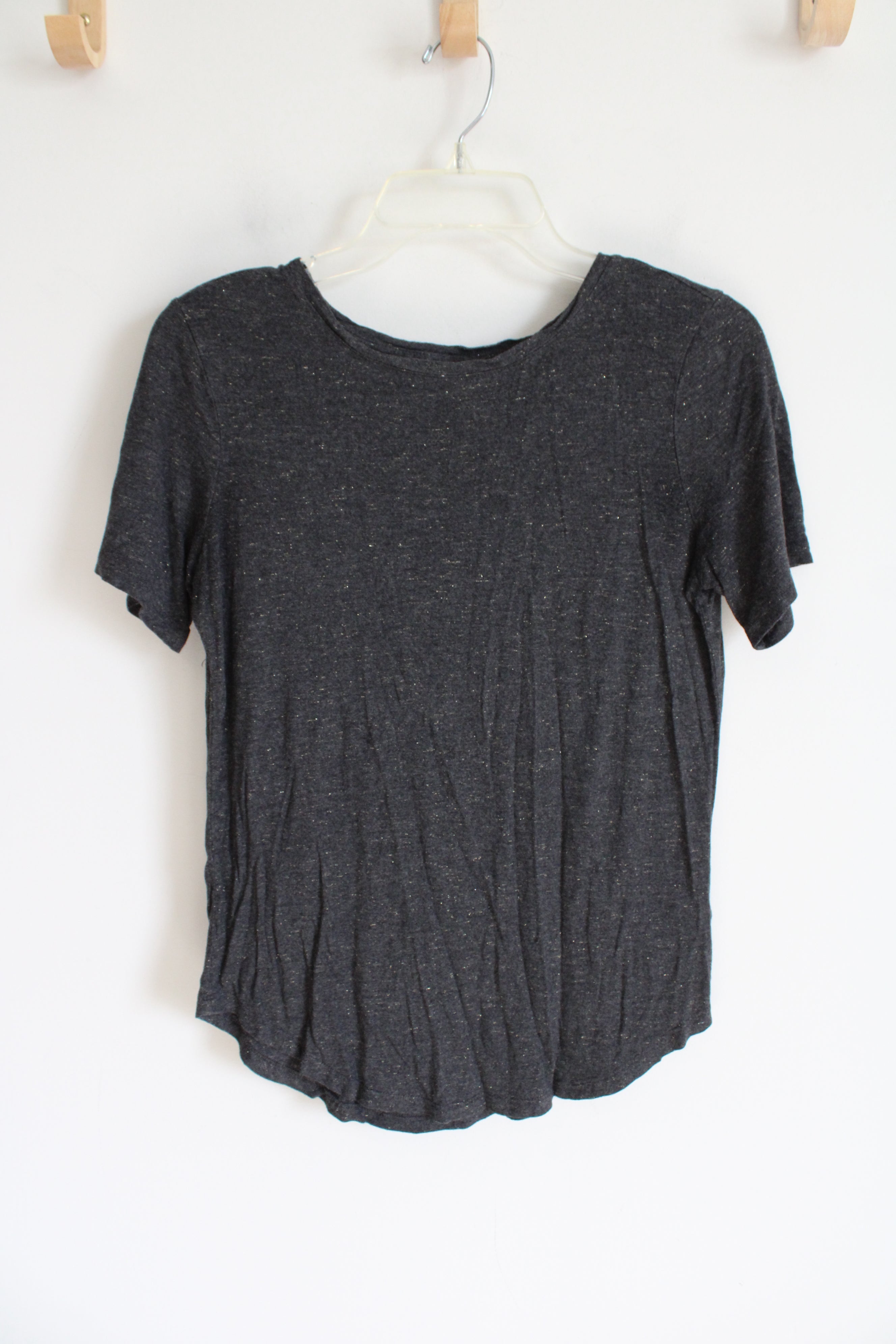 Old Navy Luxe Gray Gold Shimmer Tee | S