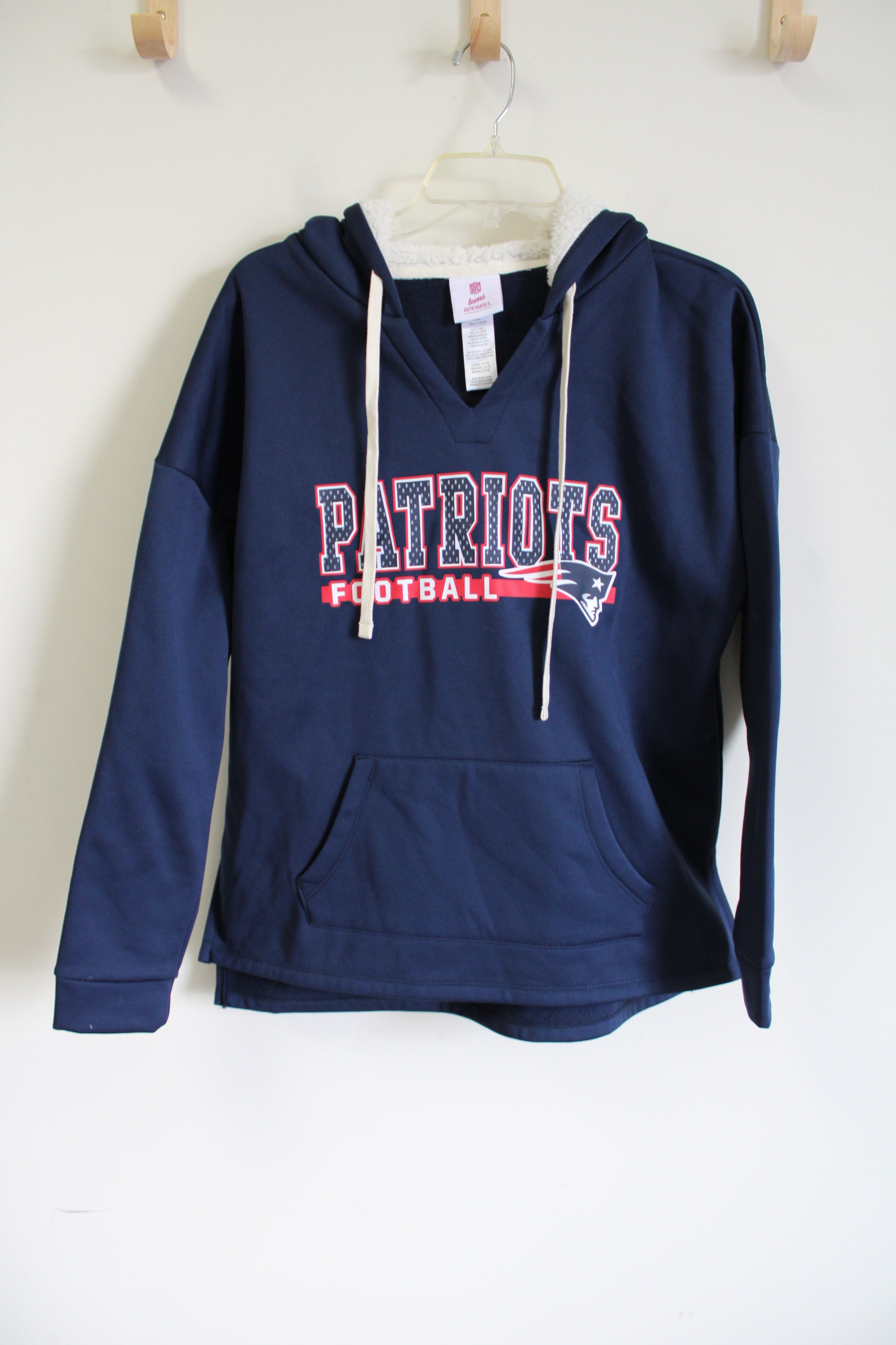 New England Patriots NFL Pullover Cotton Poly Hoodie Navy Men S