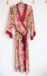 Vintage Victoria's Secret Pink Chiffon Floral Long Robe | M/L